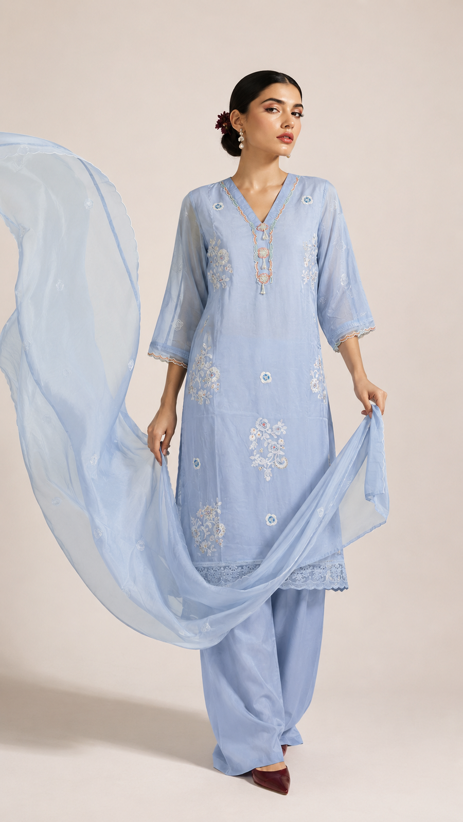 Iceberg Blue | Bemberg Silk Salwar Kameez Set
