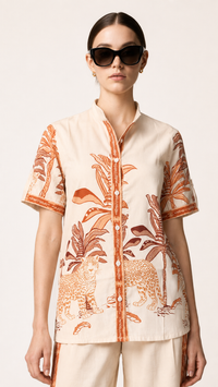 Ivory & Terracotta | Printed Muslin Co-ord Set