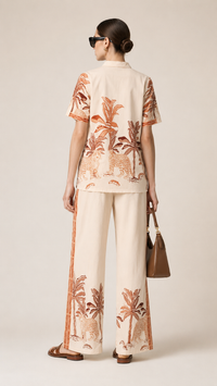 Ivory & Terracotta | Printed Muslin Co-ord Set