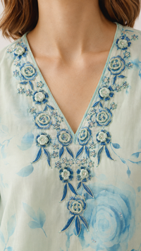 Mint Green | Bemberg Silk Salwar Kameez Set