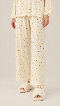 Cream Ditsy | Peter Pan Collar Floral Pyjama Set
