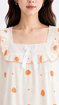 Berry Blush | Peach Strawberry Printed Nightgown