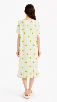 Early Berry | Green Strawberry Printed Nightgown