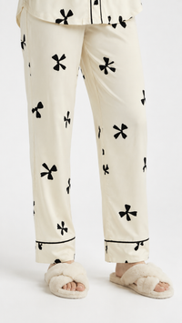 Ribbon Hour | Monochrome Bow Printed Pyjama Set