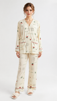 Cherry Hop | Cherry & Rabbit Printed Pyjama Set