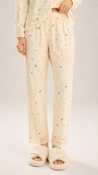 Cream Ditsy | Peter Pan Collar Floral Pyjama Set